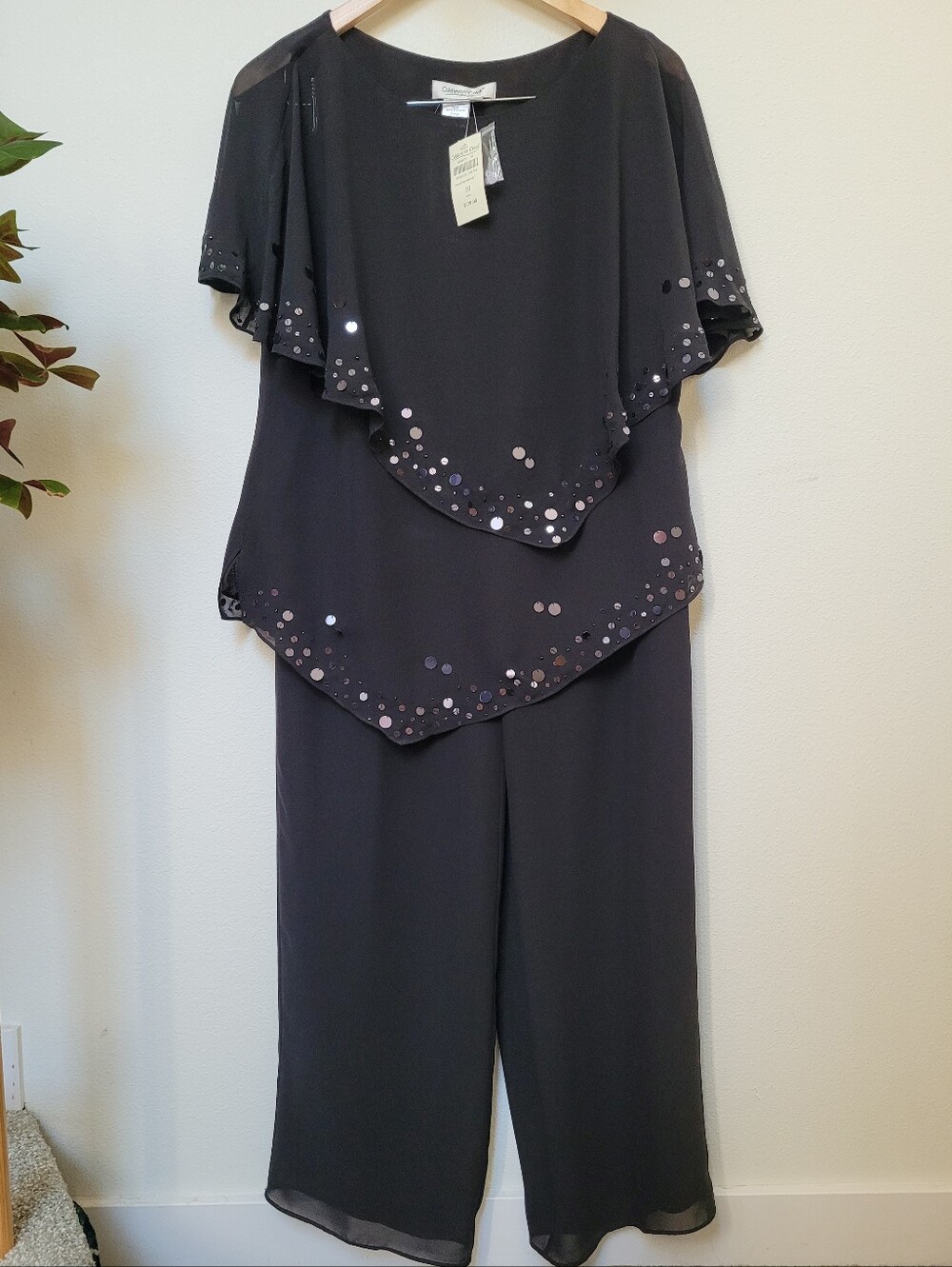 Coldwater Creek Vintage Paillette Pant Set, Black